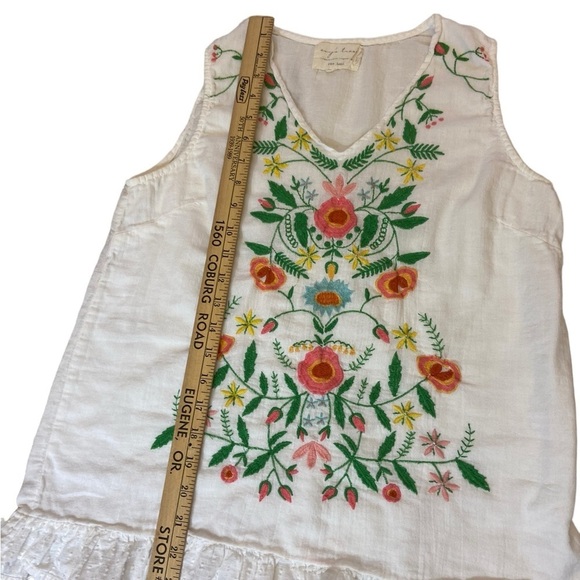 EVY’s Tree Beautiful Sleeveless Embroidered 100% Cotton Ruffled Tank Top Blouse - Picture 11 of 16